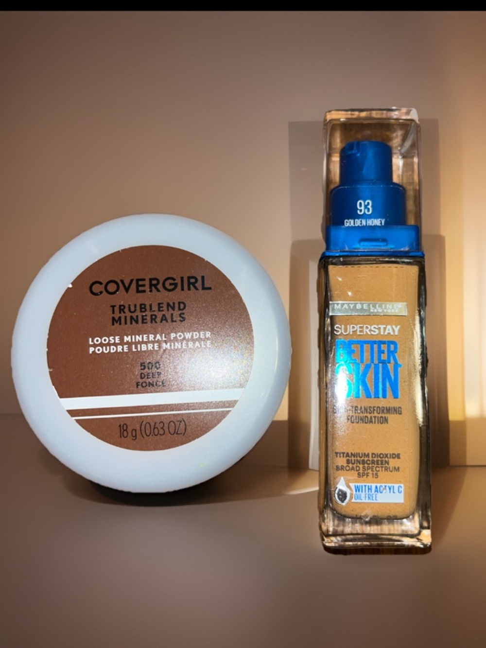 Bundle Deal Maybelline Superstay Foundation + Covergirl Loose Mineral Powder NWT